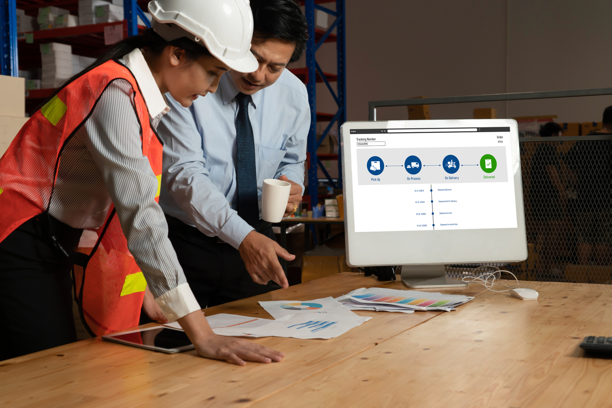 Delivery tracking system for e-commerce and modish online business to timely goods transportation and delivery